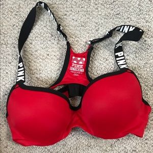 Adorable, PINK push-up sports bra